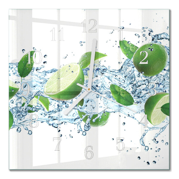 Moderne wandklok glas vierkant Limoenen