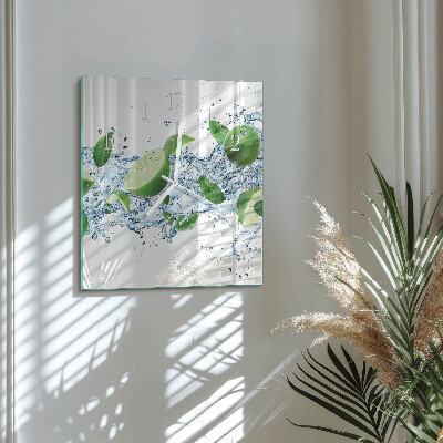 Moderne wandklok glas vierkant Limoenen