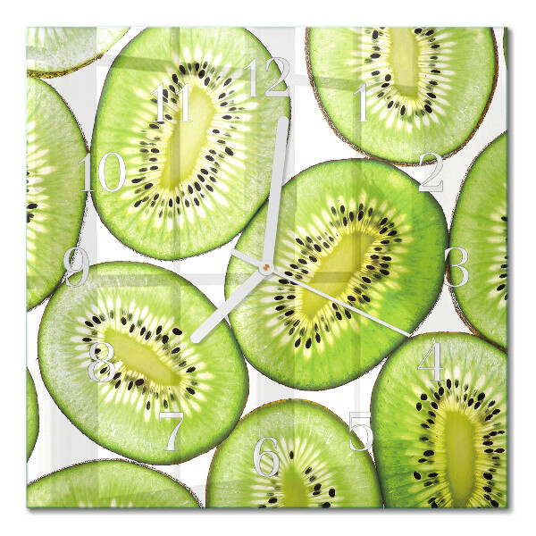 Decoratieve glazen klok vierkant Kiwi