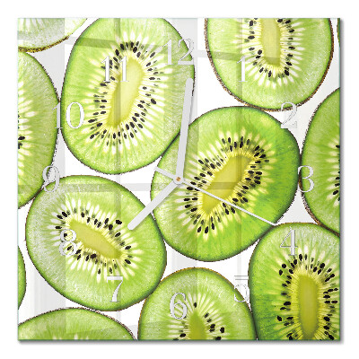 Decoratieve glazen klok vierkant Kiwi