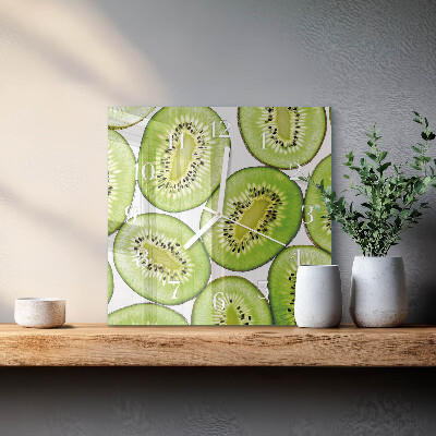 Decoratieve glazen klok vierkant Kiwi