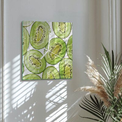 Decoratieve glazen klok vierkant Kiwi