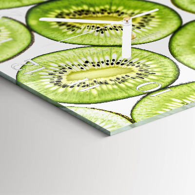 Decoratieve glazen klok vierkant Kiwi