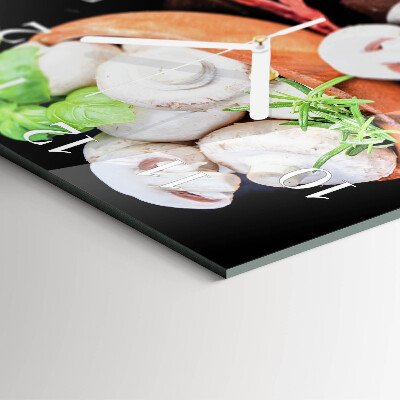 Moderne wandklok glas vierkant Paddenstoelen