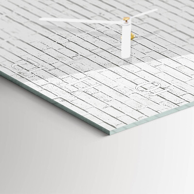 Vierkante glazen wandklok Bakstenen muur