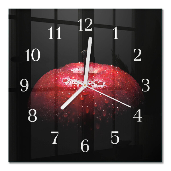 Moderne wandklok glas vierkant Appel