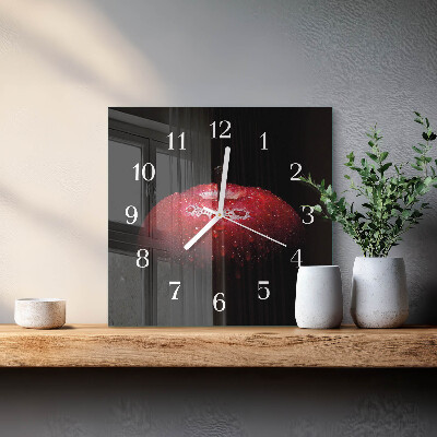 Moderne wandklok glas vierkant Appel