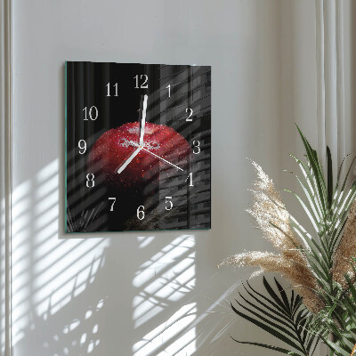 Moderne wandklok glas vierkant Appel