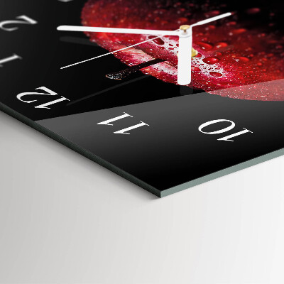 Moderne wandklok glas vierkant Appel