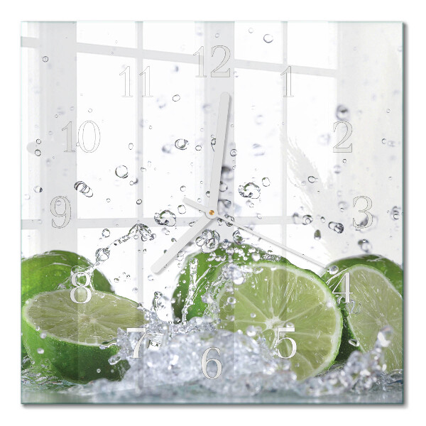 Moderne wandklok glas vierkant Calciumcarbonaat