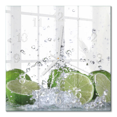 Moderne wandklok glas vierkant Calciumcarbonaat