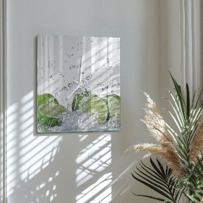 Moderne wandklok glas vierkant Calciumcarbonaat
