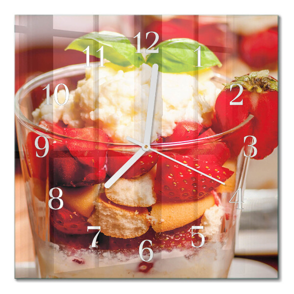 Moderne wandklok glas vierkant Fruit