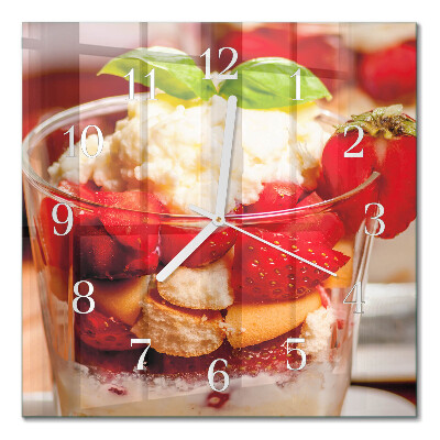 Moderne wandklok glas vierkant Fruit