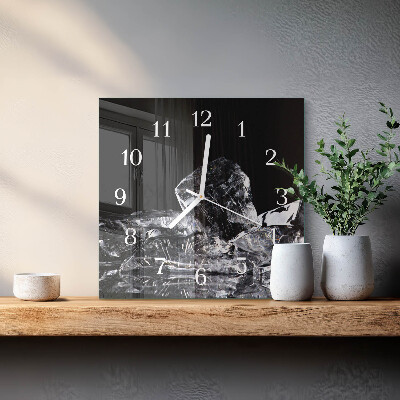 Vierkante glas klok Ijsblokjes
