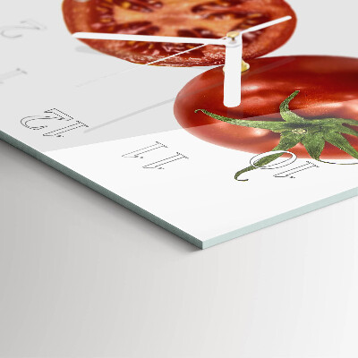 Moderne wandklok glas vierkant Tomaten