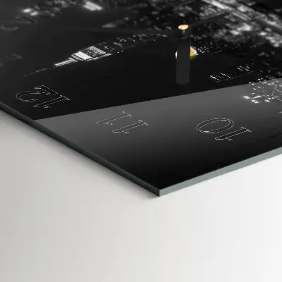 Vierkante glazen wandklok Horizon
