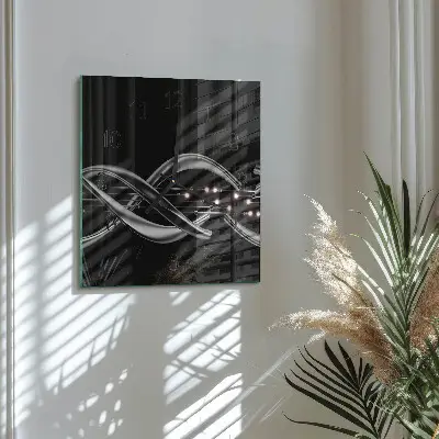 Decoratieve glazen klok vierkant Abstractie