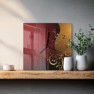 Moderne wandklok glas vierkant Abstractie