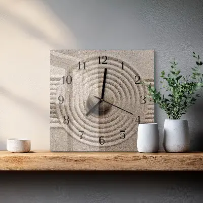 Decoratieve glazen klok vierkant Steen