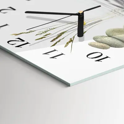 Moderne wandklok glas vierkant Stenen