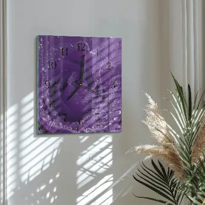 Decoratieve glazen klok vierkant Roos