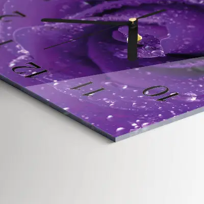 Decoratieve glazen klok vierkant Roos