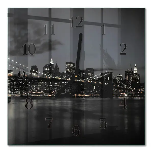 Vierkante glas klok Horizontale brug
