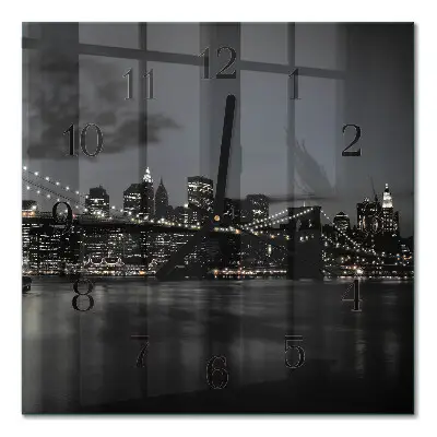 Vierkante glas klok Horizontale brug
