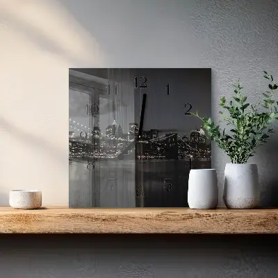 Vierkante glas klok Horizontale brug