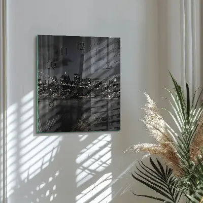 Vierkante glas klok Horizontale brug