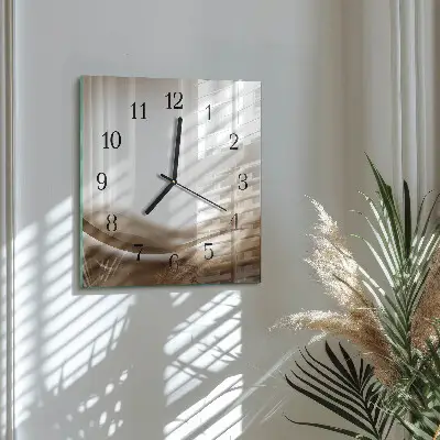 Moderne wandklok glas vierkant Abstracte lijnen