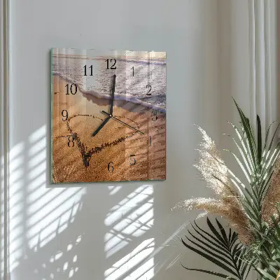 Decoratieve glazen klok vierkant Hart van het strand