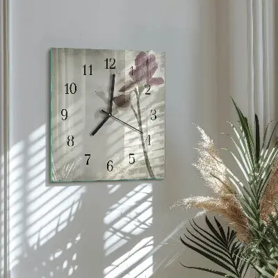 Moderne wandklok glas vierkant Vintage bloem