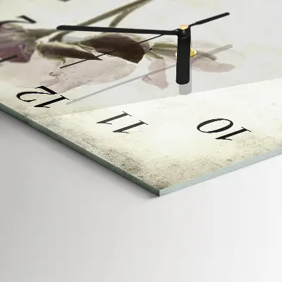 Moderne wandklok glas vierkant Vintage bloem
