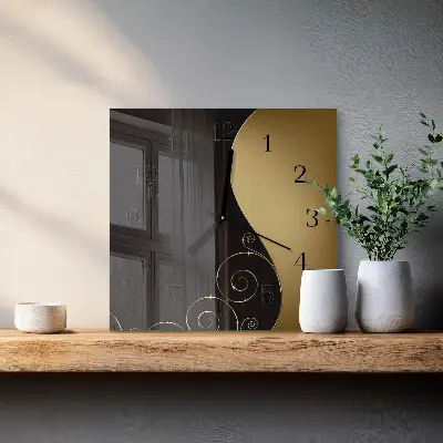 Decoratieve glazen klok vierkant Abstracte kunst