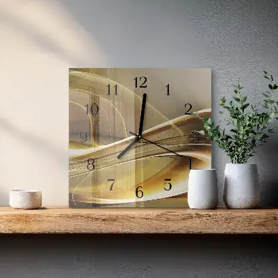 Moderne wandklok glas vierkant Abstracte lijnen
