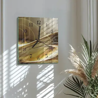 Moderne wandklok glas vierkant Abstracte lijnen