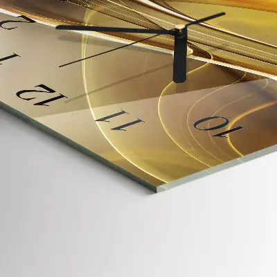 Moderne wandklok glas vierkant Abstracte lijnen