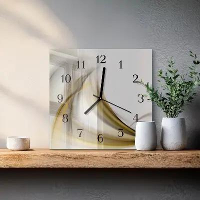 Vierkante glazen klok Abstracte lijnen