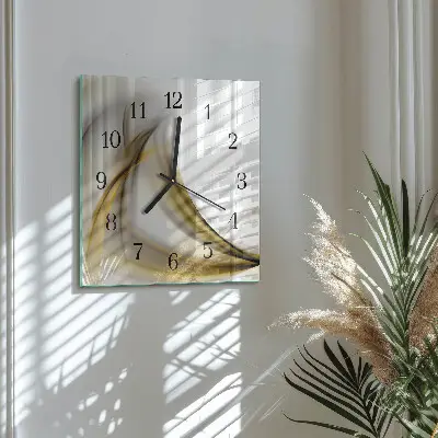 Vierkante glazen klok Abstracte lijnen