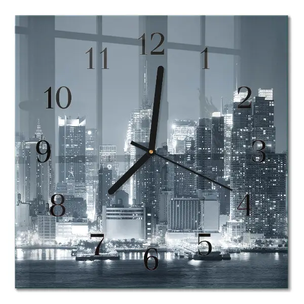 Vierkante glazen wandklok Horizon