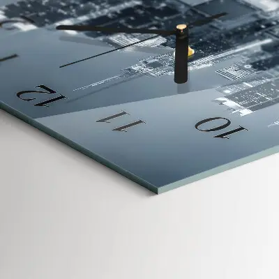 Vierkante glazen wandklok Horizon