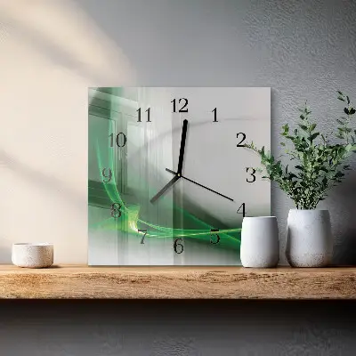 Vierkante glas klok Abstracte lijnen