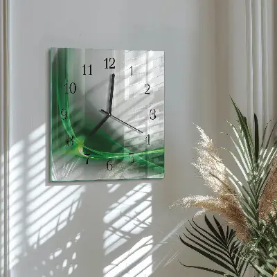 Vierkante glas klok Abstracte lijnen