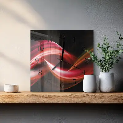 Vierkante glas klok Abstracte lijnen