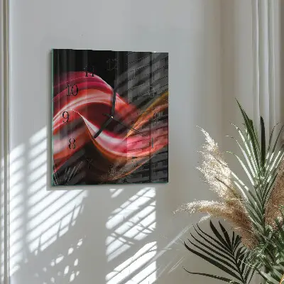 Vierkante glas klok Abstracte lijnen