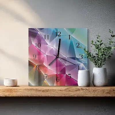 Moderne wandklok glas vierkant 3d-patroon