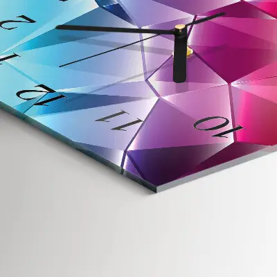 Moderne wandklok glas vierkant 3d-patroon