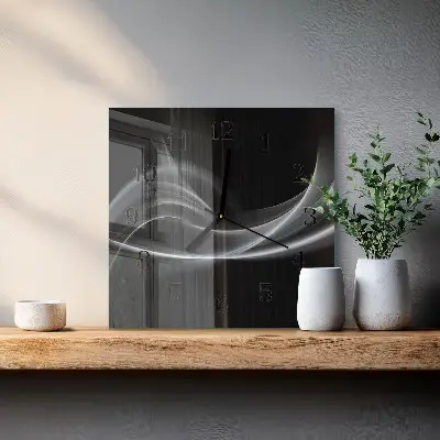 Vierkante glas klok Abstracte lijnen